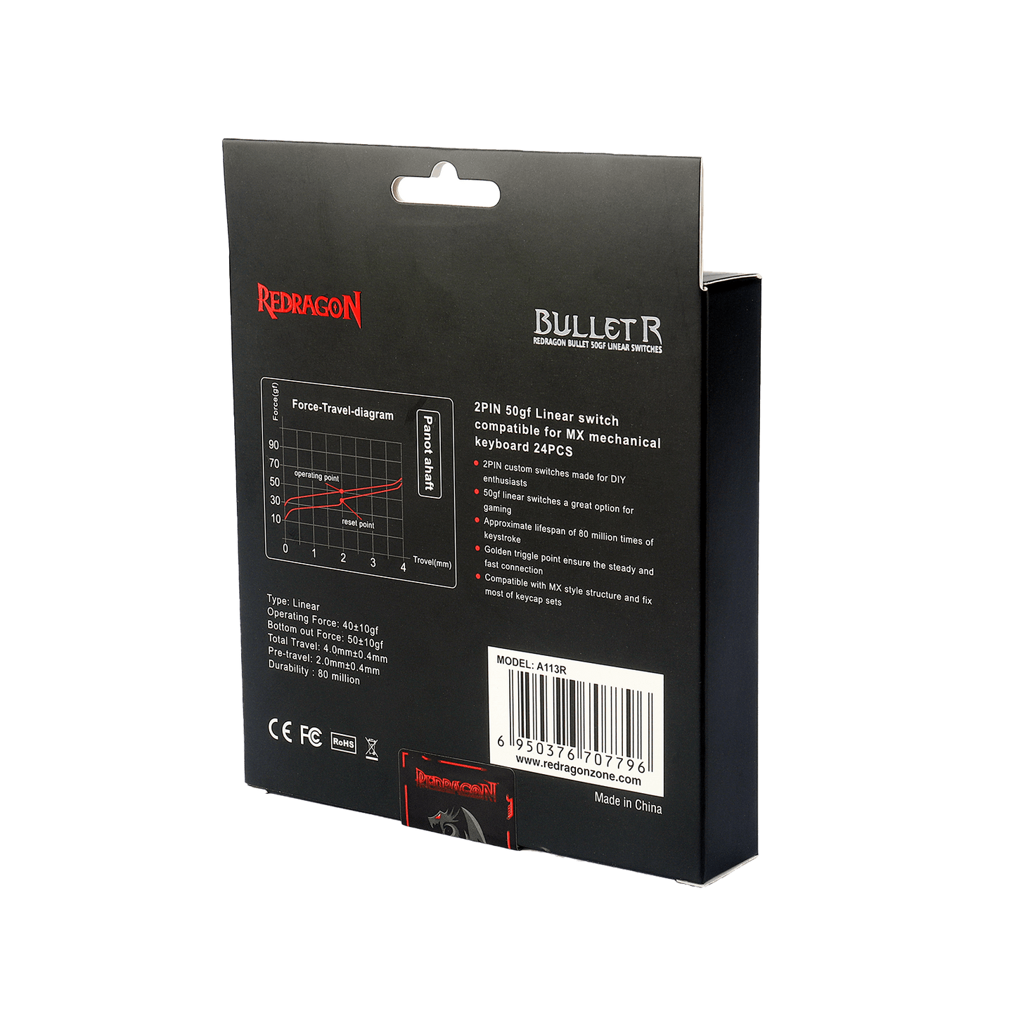 BULLET-R A113 Mechanical Switch (24 pcs Switches, Red Equivalent)